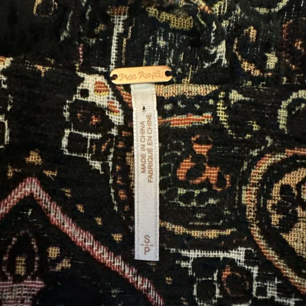 Free People Women's Small Tapestry Labyrinth Moto Jacket Bohemian‎ Hipster Chic